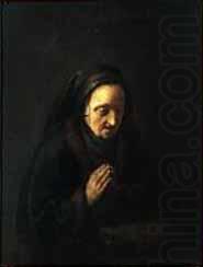 Gerrit Dou Old woman in prayer china oil painting image